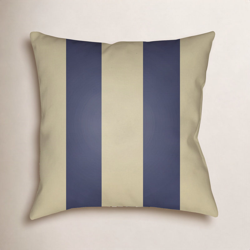 Athena Striped Outdoor Throw Pillow, 20" H x 20" W, Blue