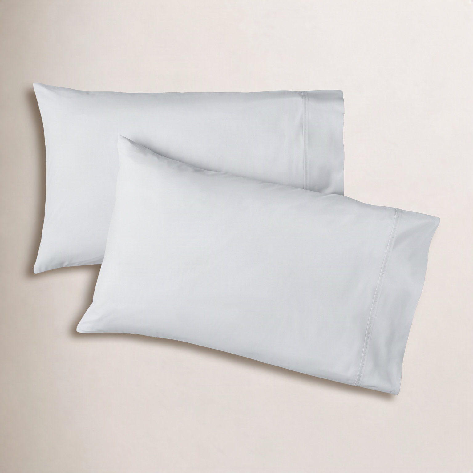 Emrik Organic Cotton Pillowcase, Pale Blue, King - 2 King Pillowcases