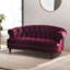 Causeuse Chesterfield La Rosa, velours bourgogne
