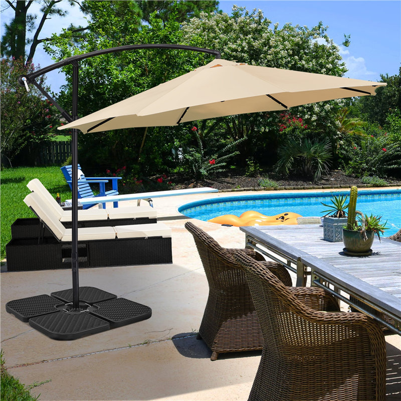  4 Piece Water/ Sand Fillable Patio Umbrella Base Stand