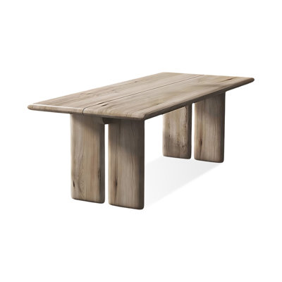 Retro Burlywood Rectangular Solid Wood Dining Table