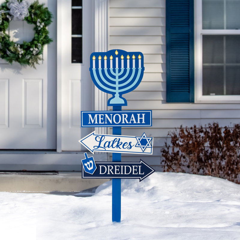 Piquet de jardin Menorah en bois