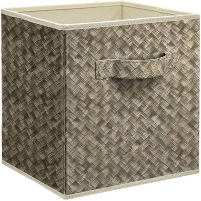 Ensemble de 6 cubes de rangement pliables en tissu avec poignées - grands bacs de rangement de 12 pouces pour tablettes, placards et rangement - Paniers de rangement durables et écologiques pour les vêtements, les jouets et plus encore