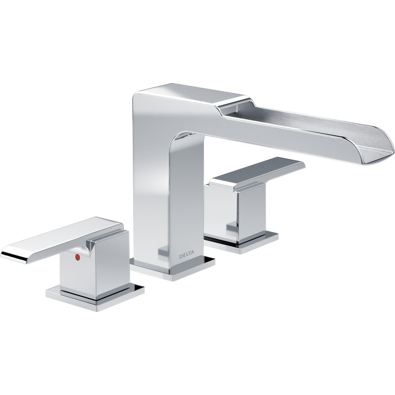 Ara Double Handle Deck Mounted Roman Tub Faucet Trim, Chrome