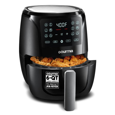 Gourmia 6 Quart Digital Air Fryer with 12 Presets, Touchscreen, FryForce 360° Technology, Dishwasher Safe Basket and Large Cooking Capacity
