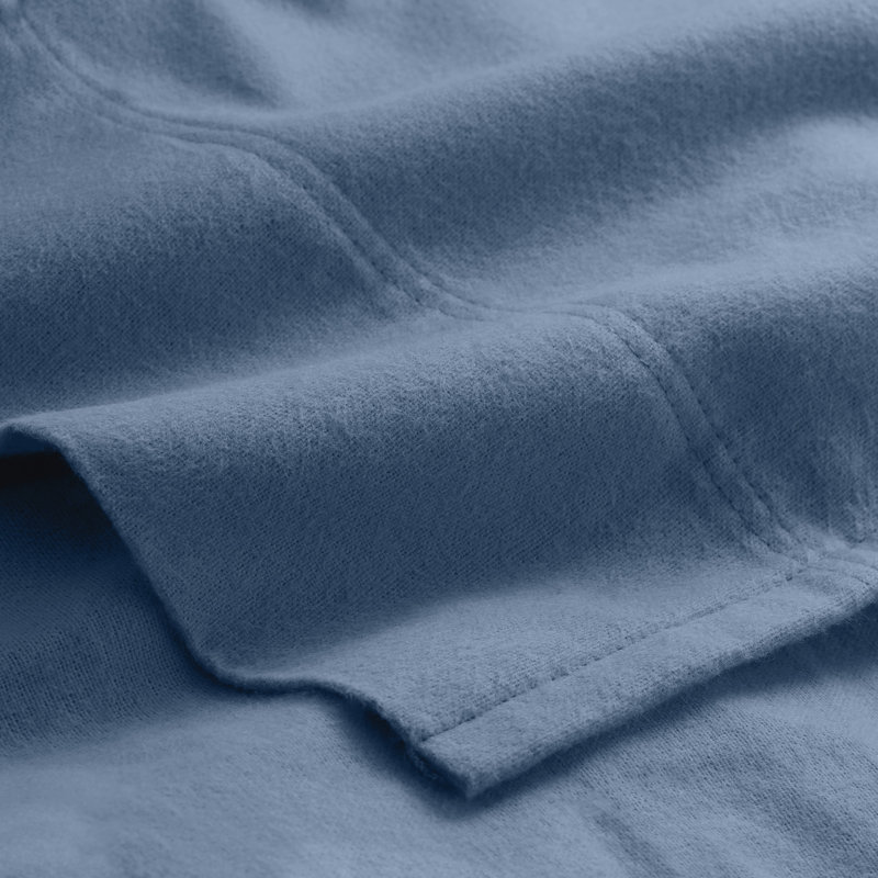 100% Cotton Flannel Sheet Set, Coronet Blue, Twin Sheet Set with 1 Pillowcase