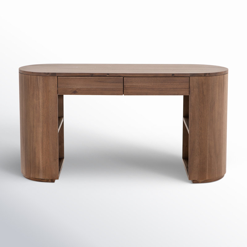 Lillian Natural Wood Writing Desk - Fully Assembled