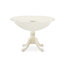 L'ensemble de table de cuisine 5 pièces pour 4 personnes comprend une table de salle à manger ronde avec Dropleaf et 4 chaises en lin, blanc lin-400042978-400042982-400042981
