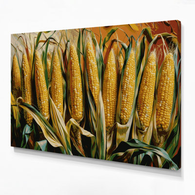 Vegetables Sweet Corn Yellow Brown Canvas Wall Art