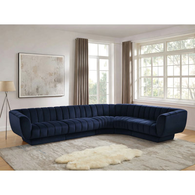 Canapé Chesterfield courbé de style moderne l 163,2 po Minimore