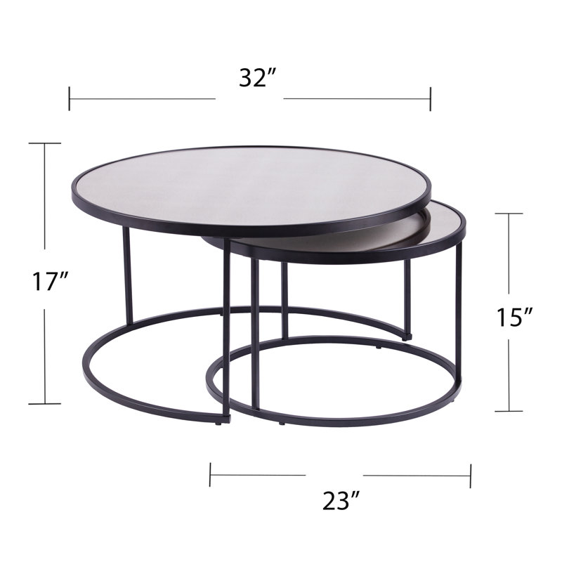 Isabelle Glass Top Nesting Coffee Table