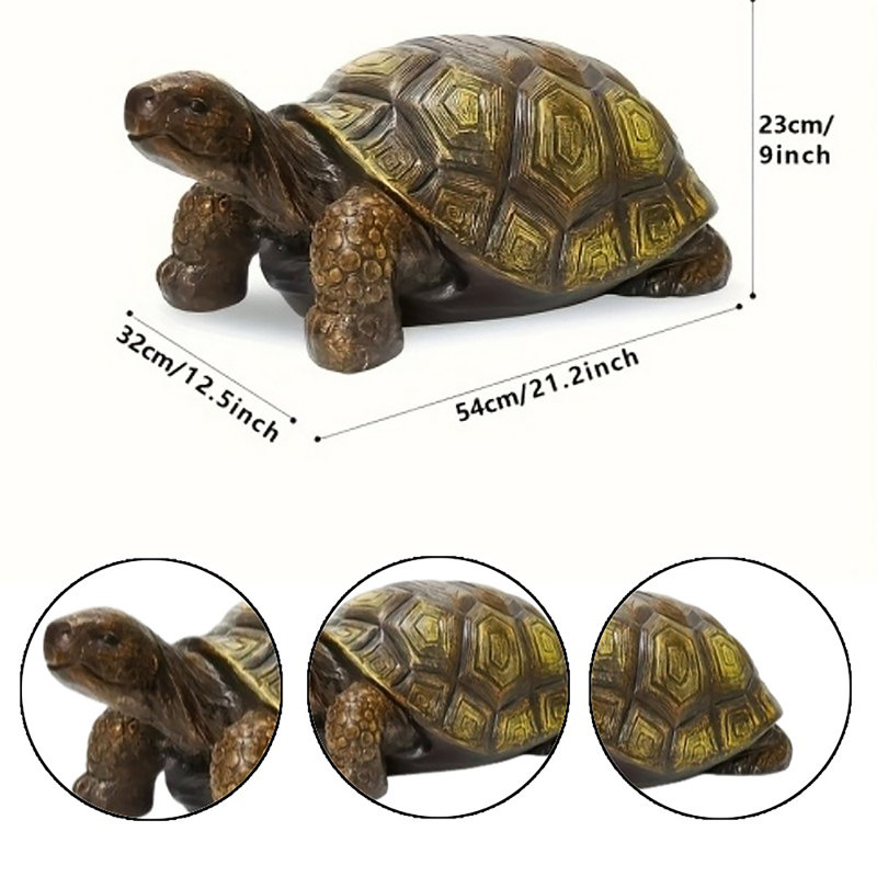 Statue de jardin tortue en résine, figurine de tortue d'extérieur pour la décoration de patio