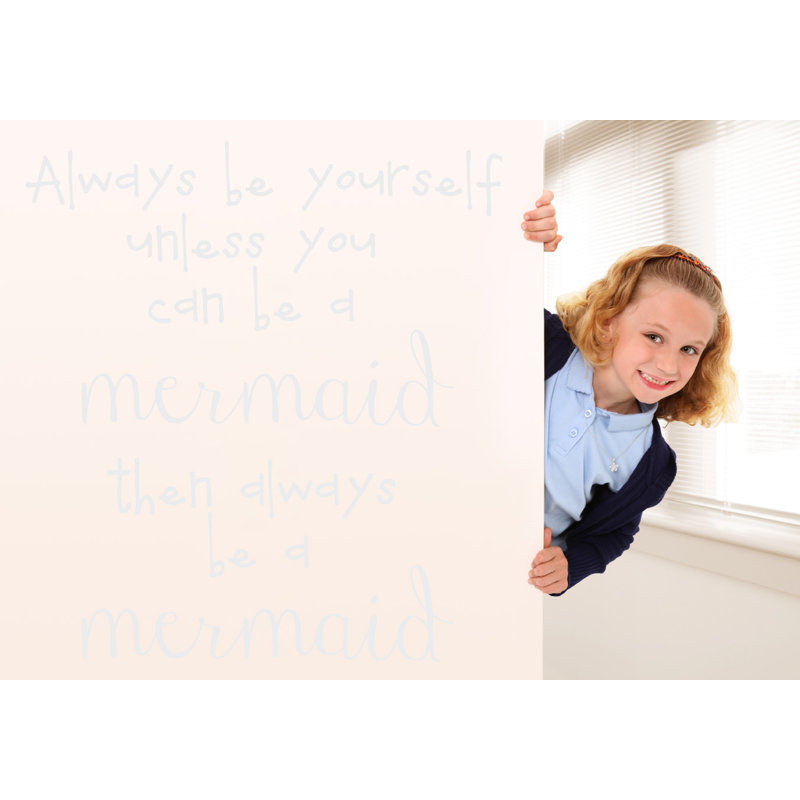 Décalcomanie murale toujours sirène quot, H 24 po x l 22 po x P 0,01 po, Blanc