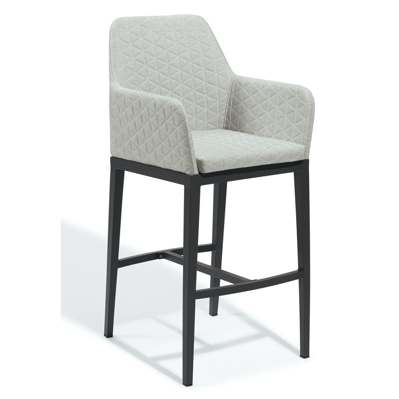 Oland Outdoor Bar Stool, Carbon, Canvas Granite Sunbrella® Canvas