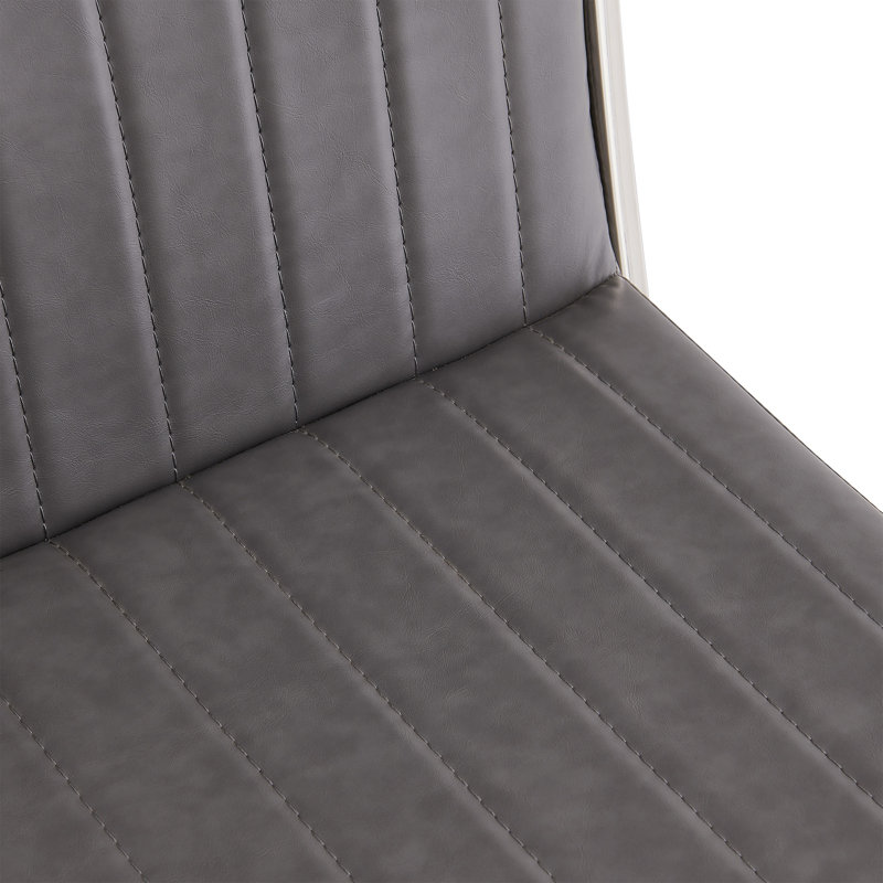 Tabouret de bar en métal Addicyn, Gris rétro / acier inoxydable brossé, Tabouret supplémentaire (siège d'une hauteur de