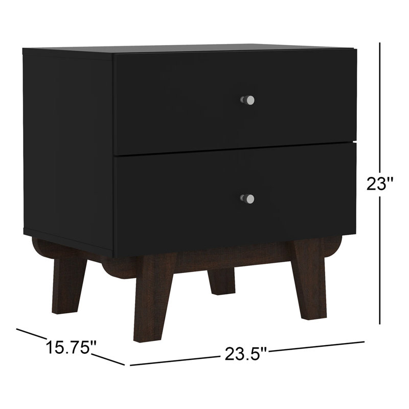 Hasler 23.5'' W Nightstand, Matte Black