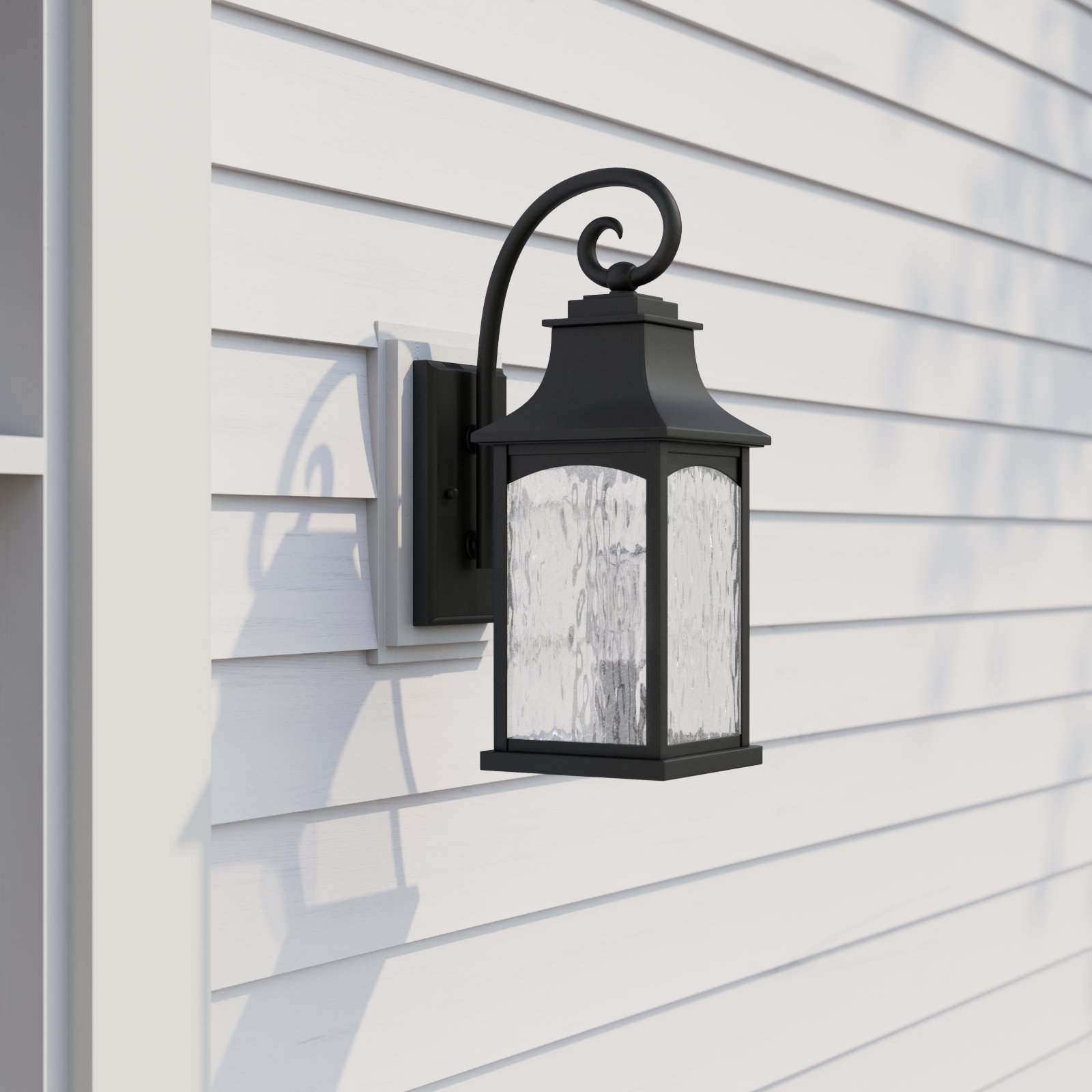 Outdoor Wall Lantern, Black, 3 - Bulb, 23.75'' H X 8.5'' W X 12'' D