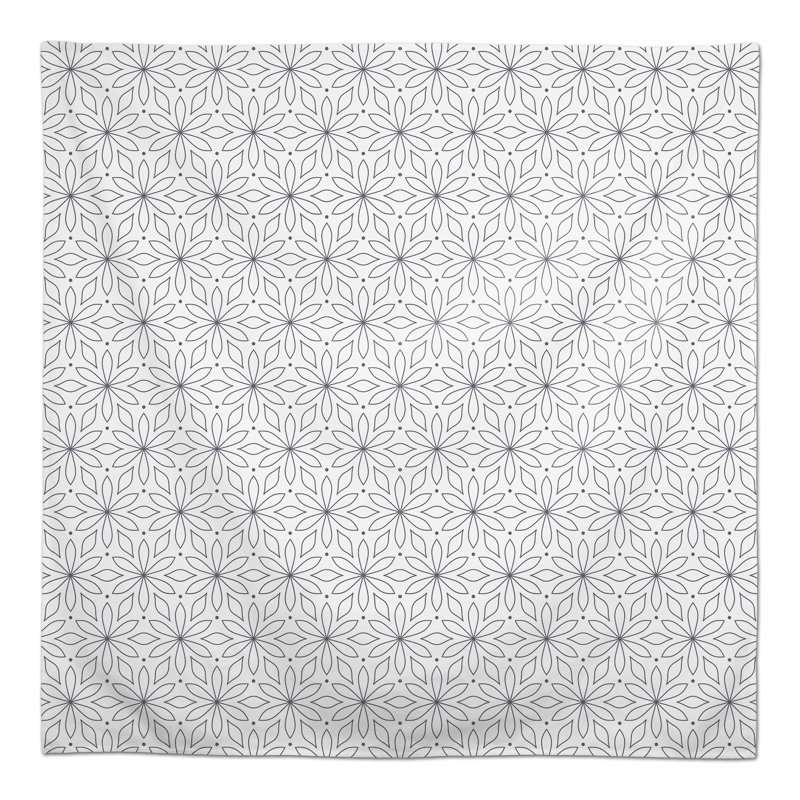 Nappe carrée en polyester à motif géométrique, Gris foncé, L 58 po x l 58 po
