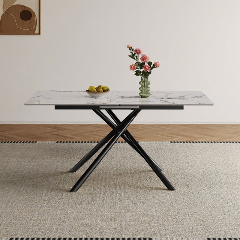 Table de salle à manger extensible avec rallonge rétractable, idéale pour plusieurs personnes, idéale pour les petits espaces de vie, alliant durabilité et style
