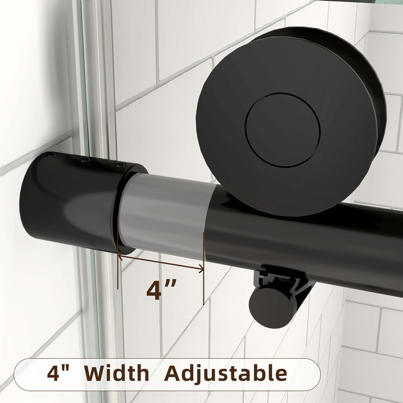 Porte de douche coulissante simple sans cadre l 60 po x H 74 po avec verre trempé transparent de 5/16 po (8 mm)