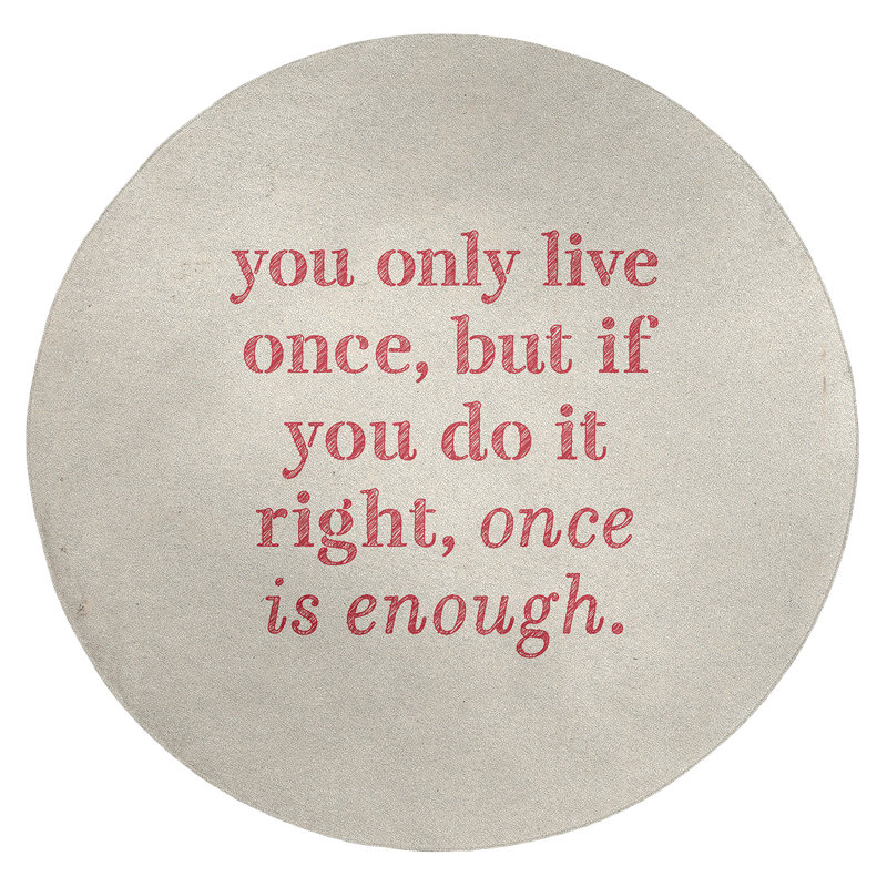 Quotes Chenille Indoor Rug, Round 5'