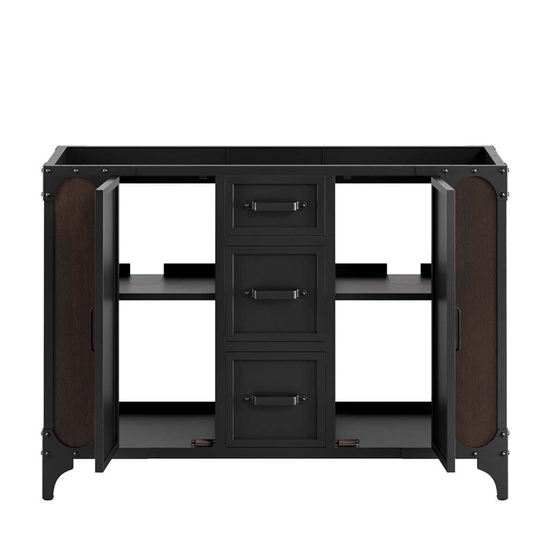 Steamforge 47" Black Walnut Double Bathroom Vanity Cabinet