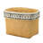 Set Of 2 Rectangular Basket Planters With Geometric Trim, L:10.5X8.5X8" S:7.5X5.5X6.5"