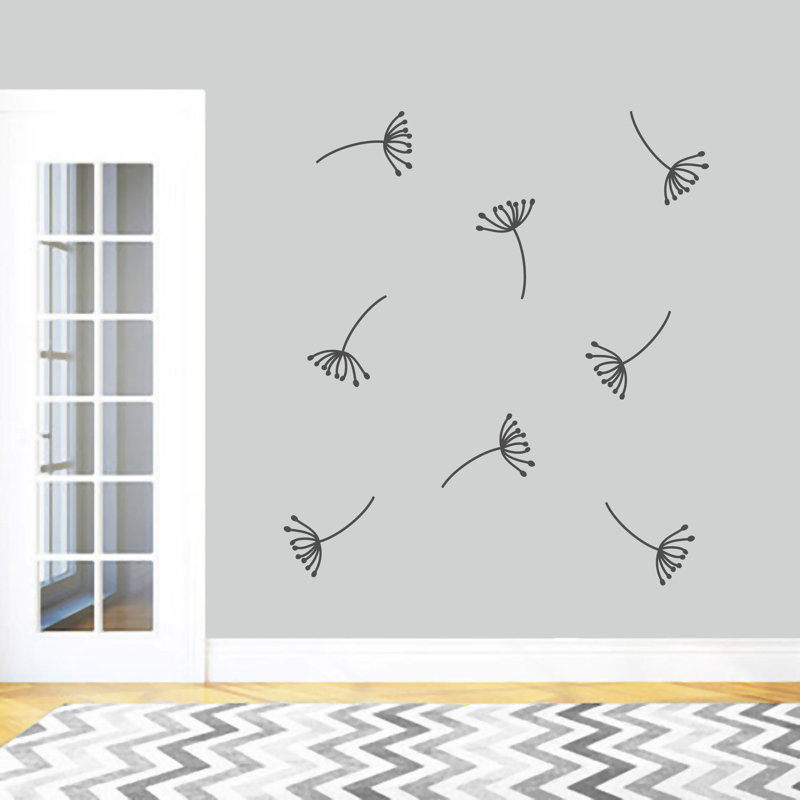 Décalcomanie murale graines pissenlit, Gris foncé