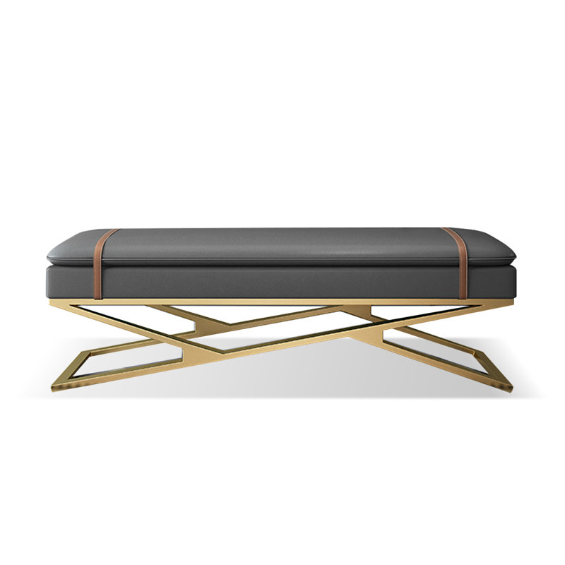 Upholstered Bench, Dark Gray