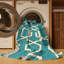 Tapis bleu en treillis lavable à la machine-148235630