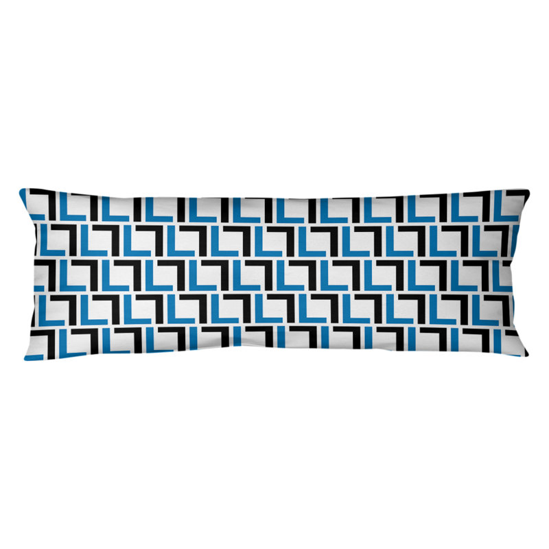 Polyester Medium Pillow, Silver/Honolulu Blue/White, Microfiber