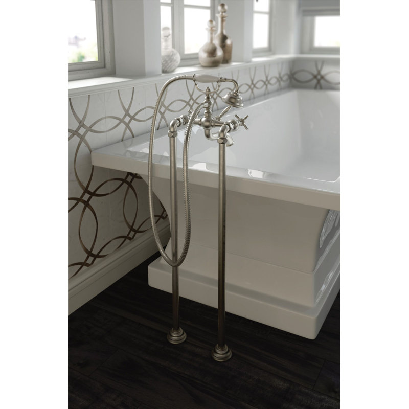 Weymouth Floor Mount Tub Filler Risers, Brushed Nickel