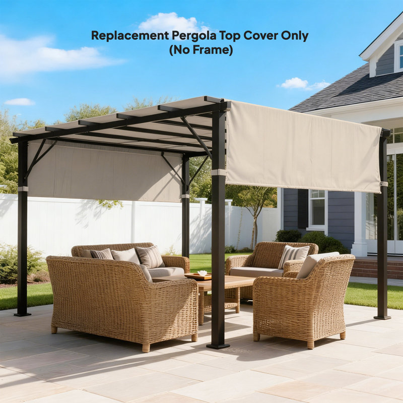 2 pièces 18 x 4 pi, abat-jour de pergola avec protection UV, kaki