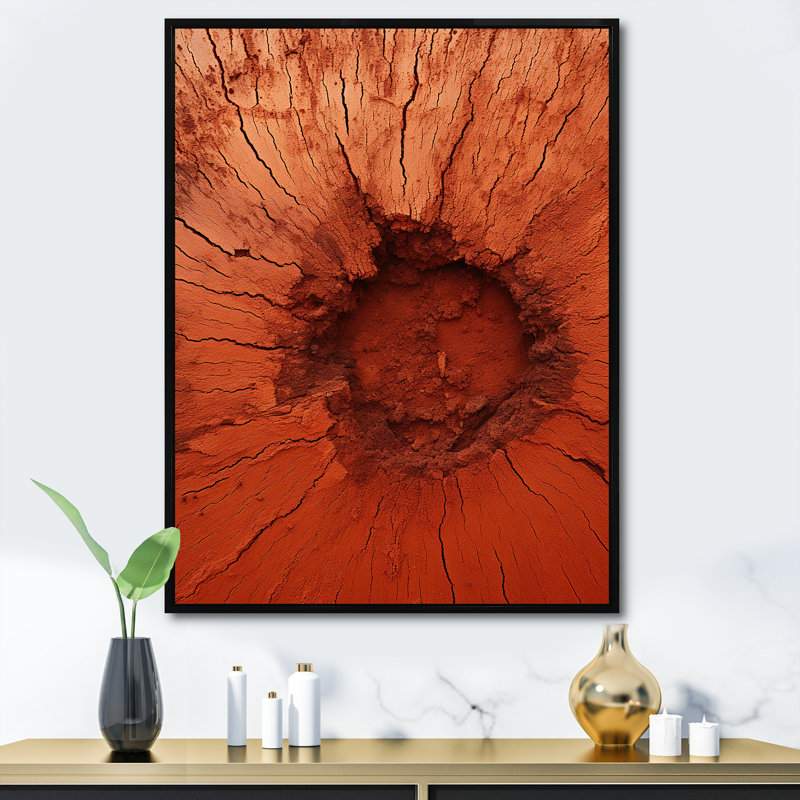 «Abstract Orange Graceful Woodland», reproduction d'art murale abstraite, Cadre flottant noir, H 32 po x l 16 po x P 1 po
