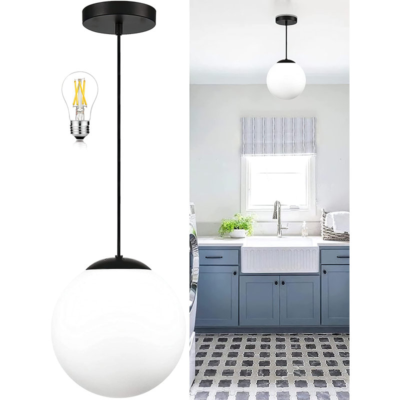 Luminaire suspendu 1 lumière Grovene, Noir