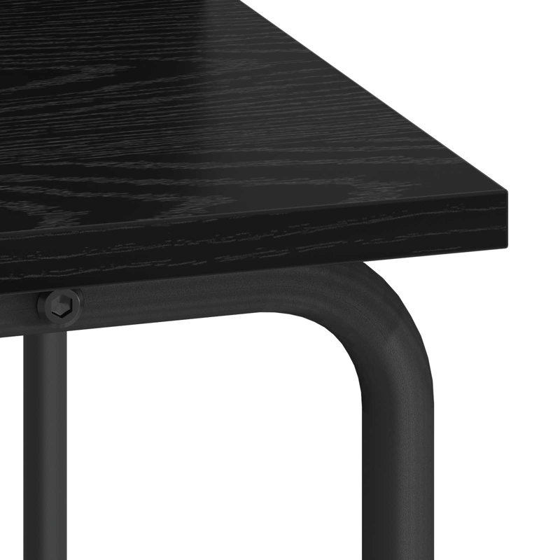 Steel Writing Desk, 91 cm H x 80 cm W x 50 cm D, Black Oak/Black