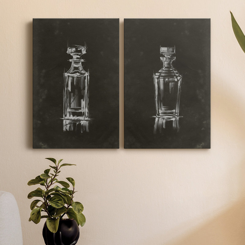 Toile tendue avec châssis Crystal Barware III - prêt à accrocher, H 48 po x l 64 po x P 1 po