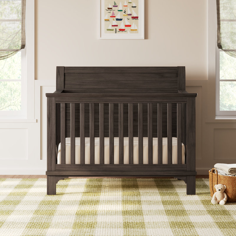 Mabank 3 -in-1 Convertible Solid Wood Crib, River Rock Brown