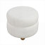 Fauteuil d'appoint pivotant avec repose-pieds, revêtement blanc bouclé, pivotant sur 360 degrés pour le salon-788402482
