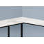 Bureau d'ordinateur, bureau personnel, coin, forme de L, bureau, ordinateur portable, stratifié aspect marbre blanc, métal noir-323282123