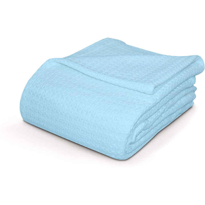 Hand Woven Throw Blanket, Twin, Blue