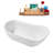 69" Streamline Soaking Glossy White Freestanding Tub and Tray With Internal Drain-101413285