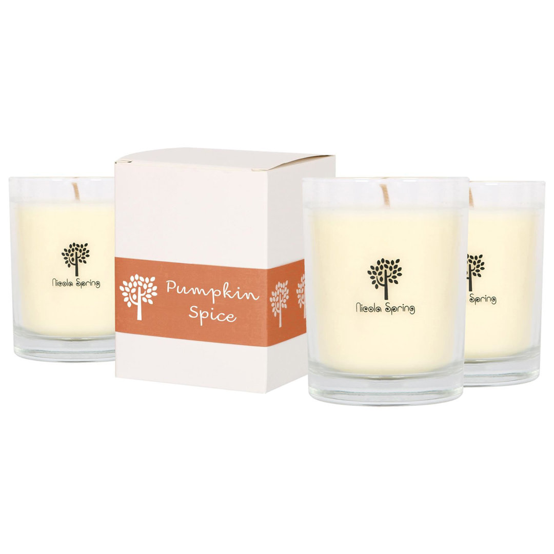 Nicola Spring 160g Pumpkin Spice Soy Wax Candles - Pack of 3 Jars