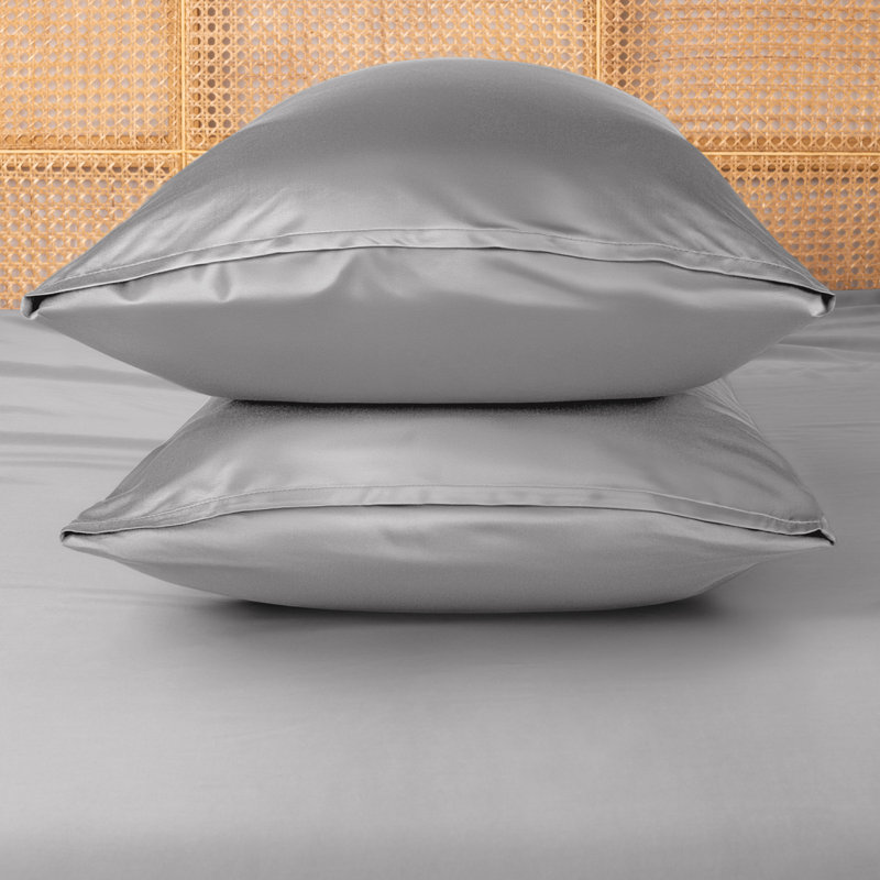 Rayon from Bamboo Pillowcase Set, Light Gray, Standard Pillow Case
