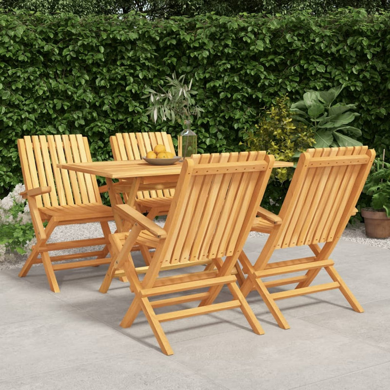 Krysten 4 - Person Teak Patio Dining Set with Rectangular Table