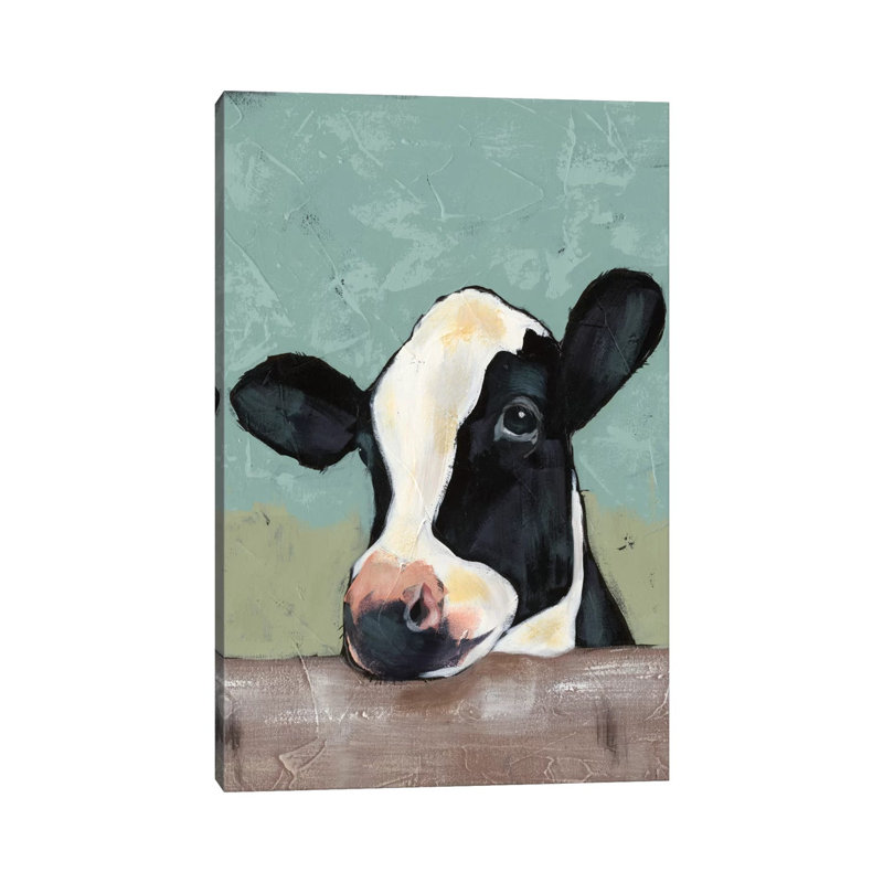 Holstein Cow II by Jade Reynolds - Print on Canvas, Wrapped Canvas, 20.32 cm H x 30.48 cm W