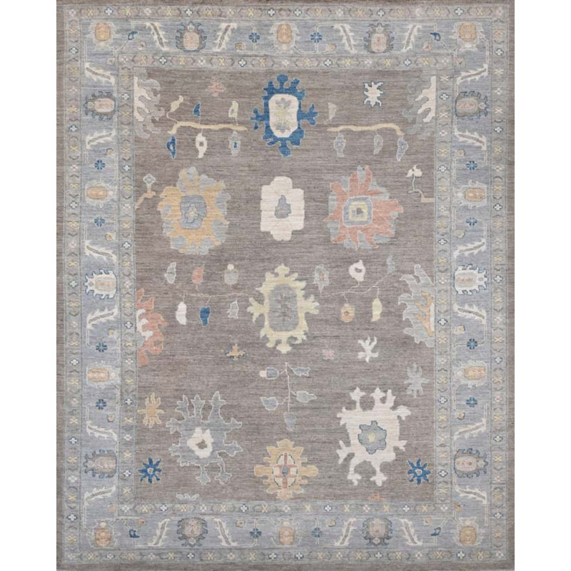 Oushak Collection, Transitional One-of-a-Kind Rectangle 10'4" X 13'8" Hand Knotted Area Rug
