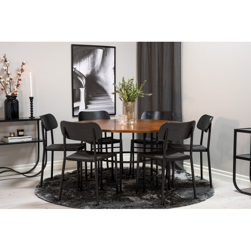 Segura Dining Set, Brown, Black