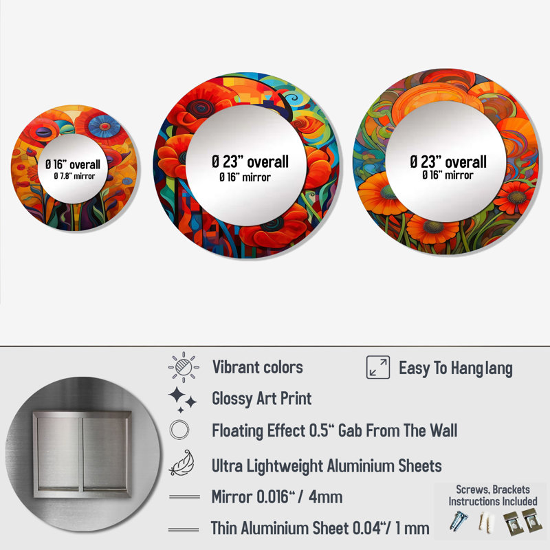 Lorett Metal Round Mirror