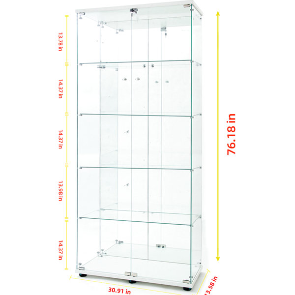 Bronx Display Unit Ivy Bronx Corridor - Alluring Black Tempered Glass Display Cabinet With ...